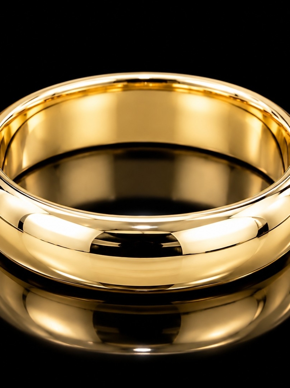 Classic Gold Men's Wedding Band - Polished Comfort Fit